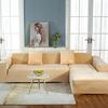 Samtstoff passt auf Couch, Sessel, Zweisitzer oder Chaiselongue. Kaufen Sie zwei separate Bezüge, um Ihr gesamtes L-förmiges Sofa abzudecken.