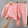 Cotton Children Pajamas Sets Unisex Soft Comfort Warm Cute Cartoon Printed Suitable Boys Girls Perfect for Autumn Winter Warmth