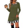 Women's Fashion Vertical Striped Knit Long Sleeve Dress for Casual Everyday Wear