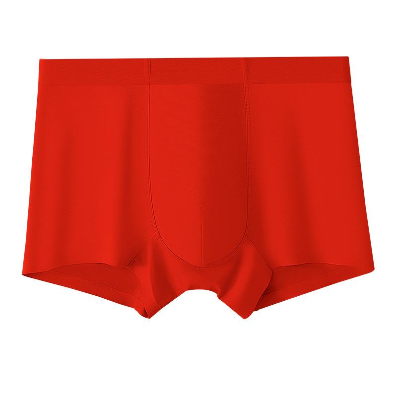 Large Size Men's Spring and Summer 10A Antibacterial No Mark Breathable Mid Waist Flat Angle Briefs