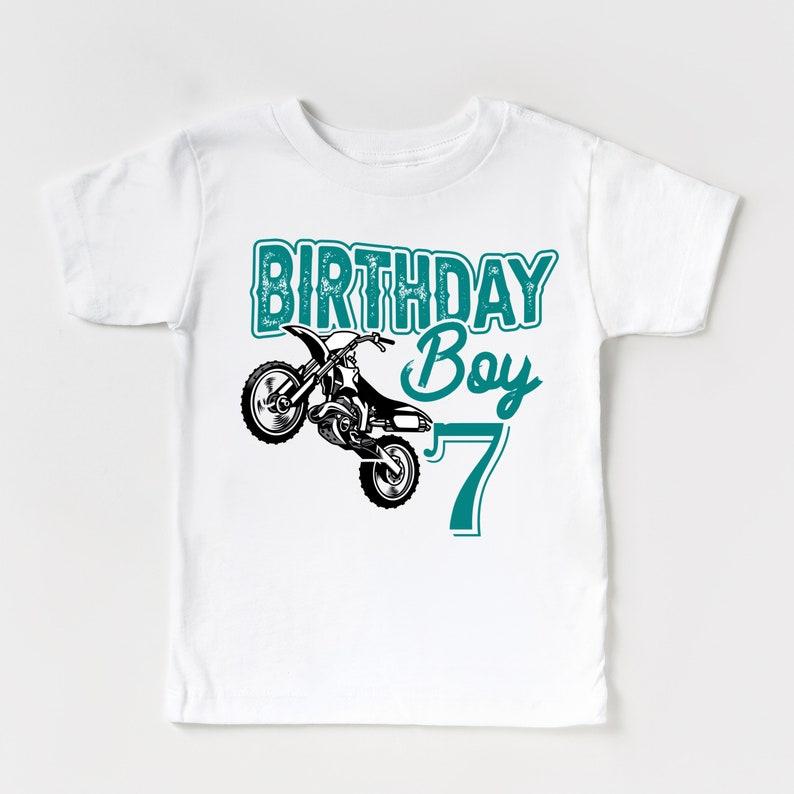 Seventh birthday t shirt, birthday gift for boys, retro motorbike birthday boy shirt, birthday kids shirt, boys birthday outfit 100