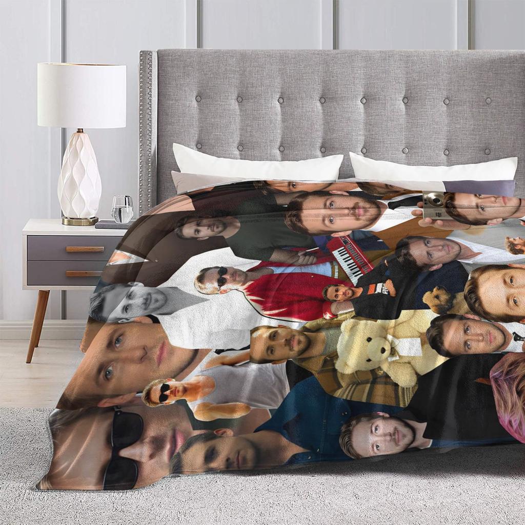 Soft Cozy Throw Blanket Picnic Ryan Gosling Collage Blankets Flannel Bedspread For Living Room Casual Sofa Bed Cover