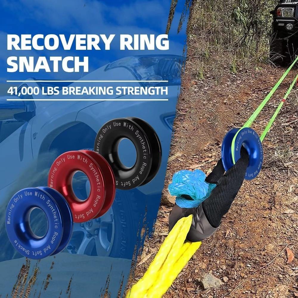 41000lbs Break Strength Rope Retention Pulley Soft Shackle Recovery Ring Off-Road Vehicle Recovery