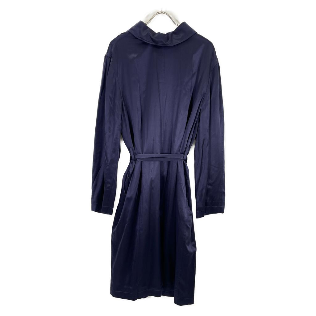 Balenciaga 20AW 642234 Navy Back To Front Trench Dress Satin Dress One Piece / Coat Dress 34 NavyUsed