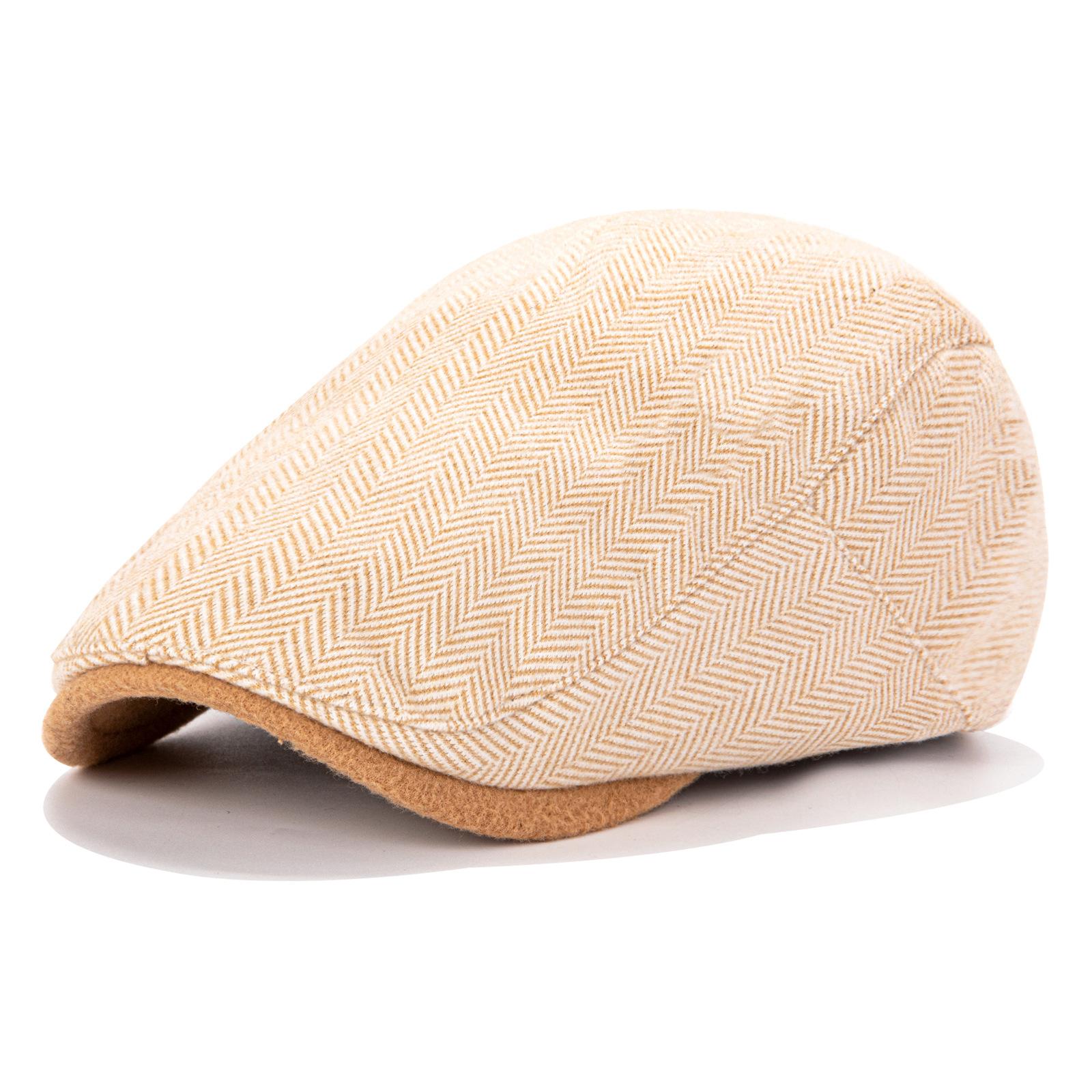 JYL TS Сделай сам Берет Мужская кепка художника Зимняя кепка газетчика beige_ лакричная конфета