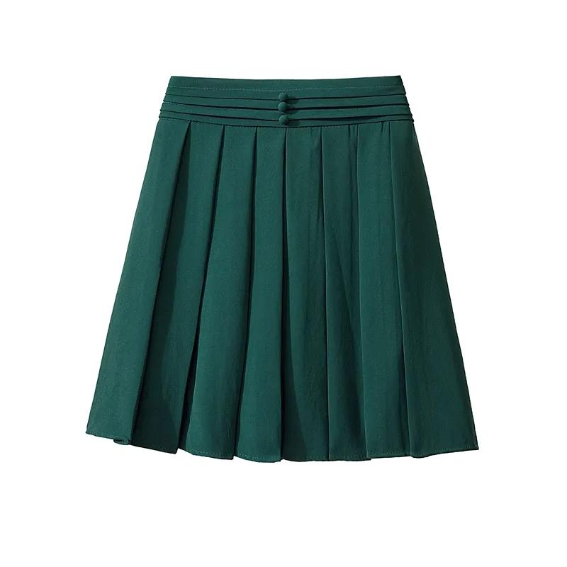 

Жіночі міні-плісировані спідниці Літній стиль Kawaii Preppy Стиль Harajuku з високою талією А-силуету Спідниці JK Корейські вуличні повсякденні спідниці L зелений