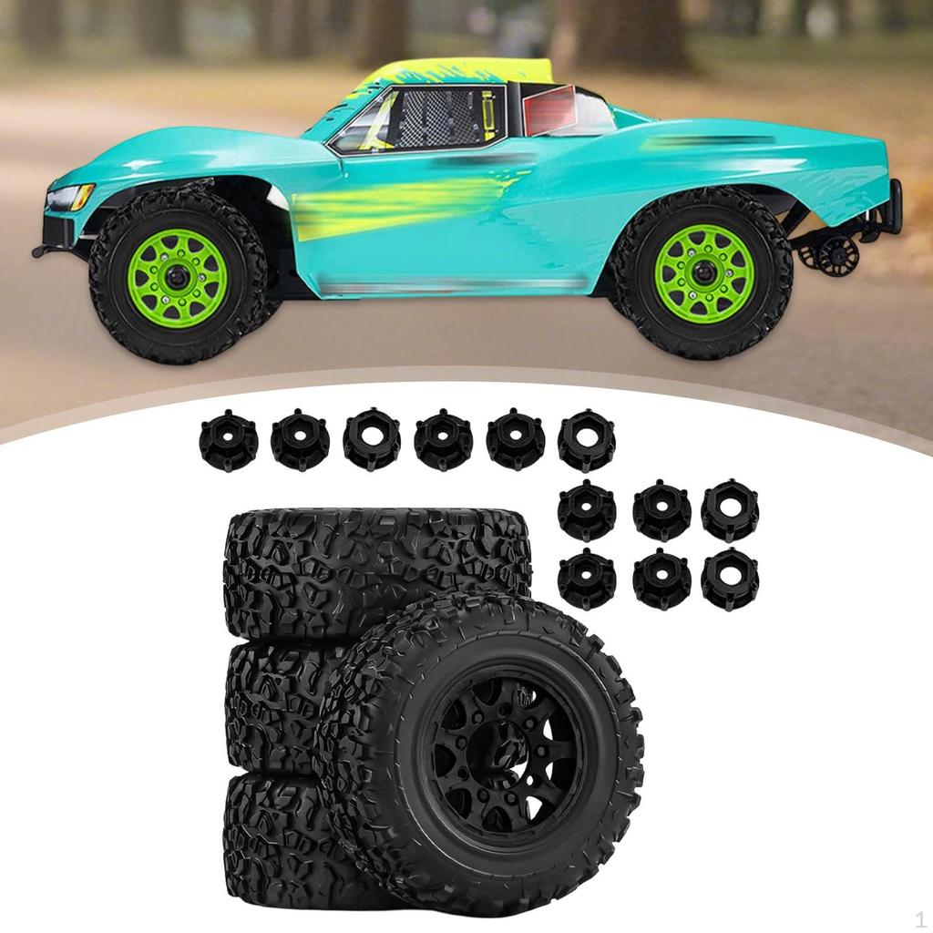 4 Pieces 1/10 RC Truck Wheels and Tires Accessories Spare Parts High Performance Durability Car