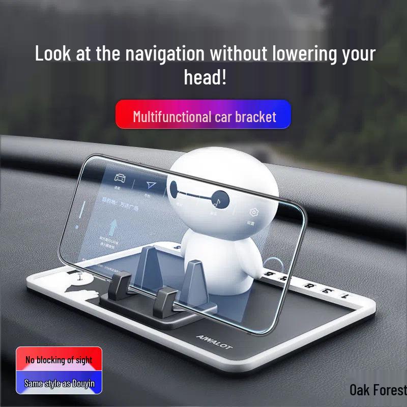 Kreslený držák na telefon na palubní desku auta - Multifunkční držák pro podporu navigace