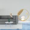 Folding Wall Hook Organizer with Crystal Ball Sculpture Metal Figurine Desk Ornament for Bathroom