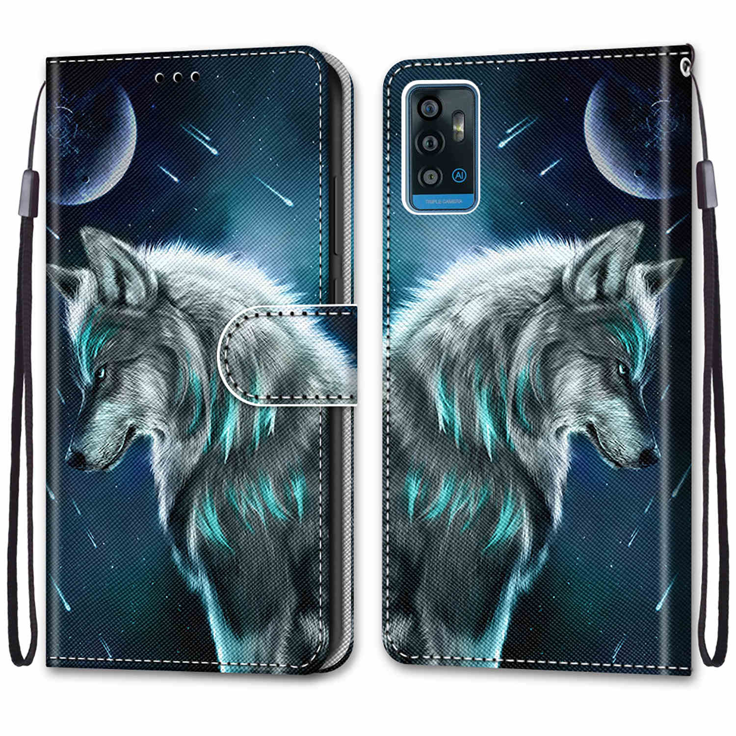 

Розкішний розписний шкіряний чохол Wallet Book Style Protective Cover для ZTE Blade A71 A51 A31 A51Lite/ZTE Blade 20 Smart/ZTE Blade A5 (2020)/Лезо A3(2020) ZTE Blade A71