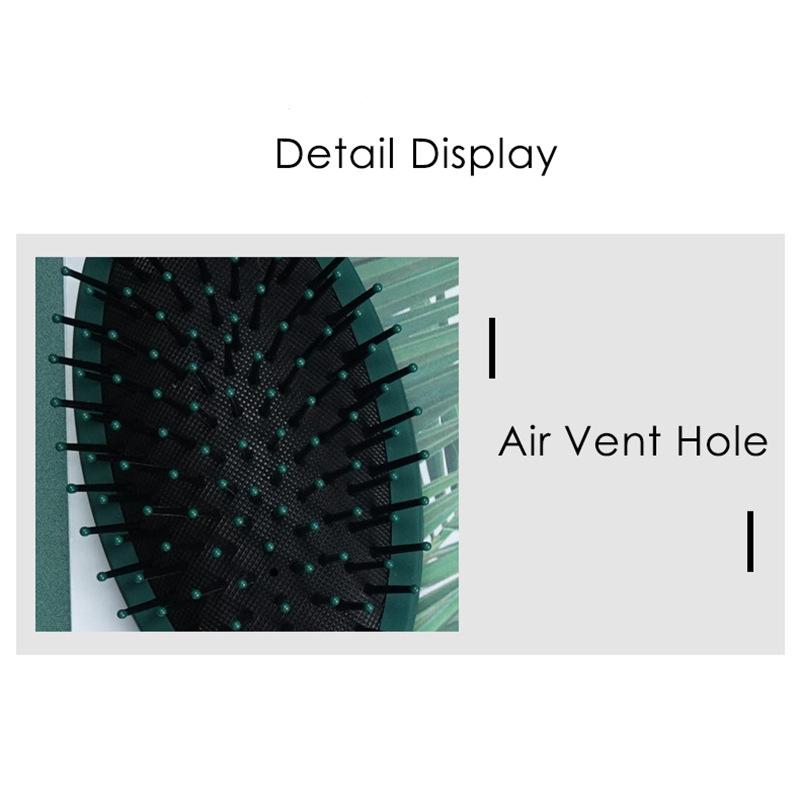 Dunkelgrüner Luftkissen-Friseurkamm, Haarbürste, Damen-Massagekämme, Entwirrung, Reduzieren des Haarkamms LM