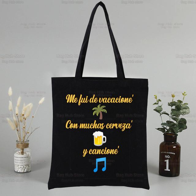 Un Verano Sin Ti Musikalbum Canvas Tragetasche Schwarze Taschen Harajuku Lässig Weiblich Mädchen Tragetasche Eco Shopper Umhängetaschen