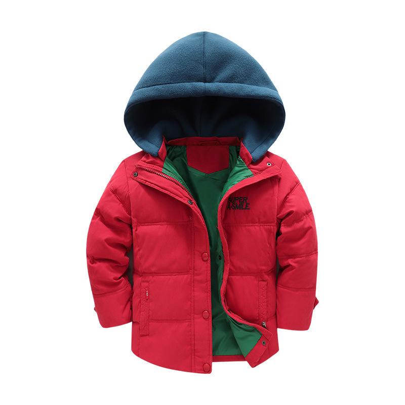 Boys' Thickened Hooded Removable Down Jacket Boys' Down Cotton Jacket Baby Medium and Older Children's Down Jacket