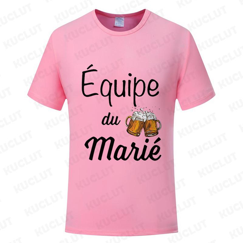 French Evg Team Married Tops Single Farewell Bachelor Party T Shirt Future Groom Man Tshirt Fashion Beer Graphic Wedding Tees