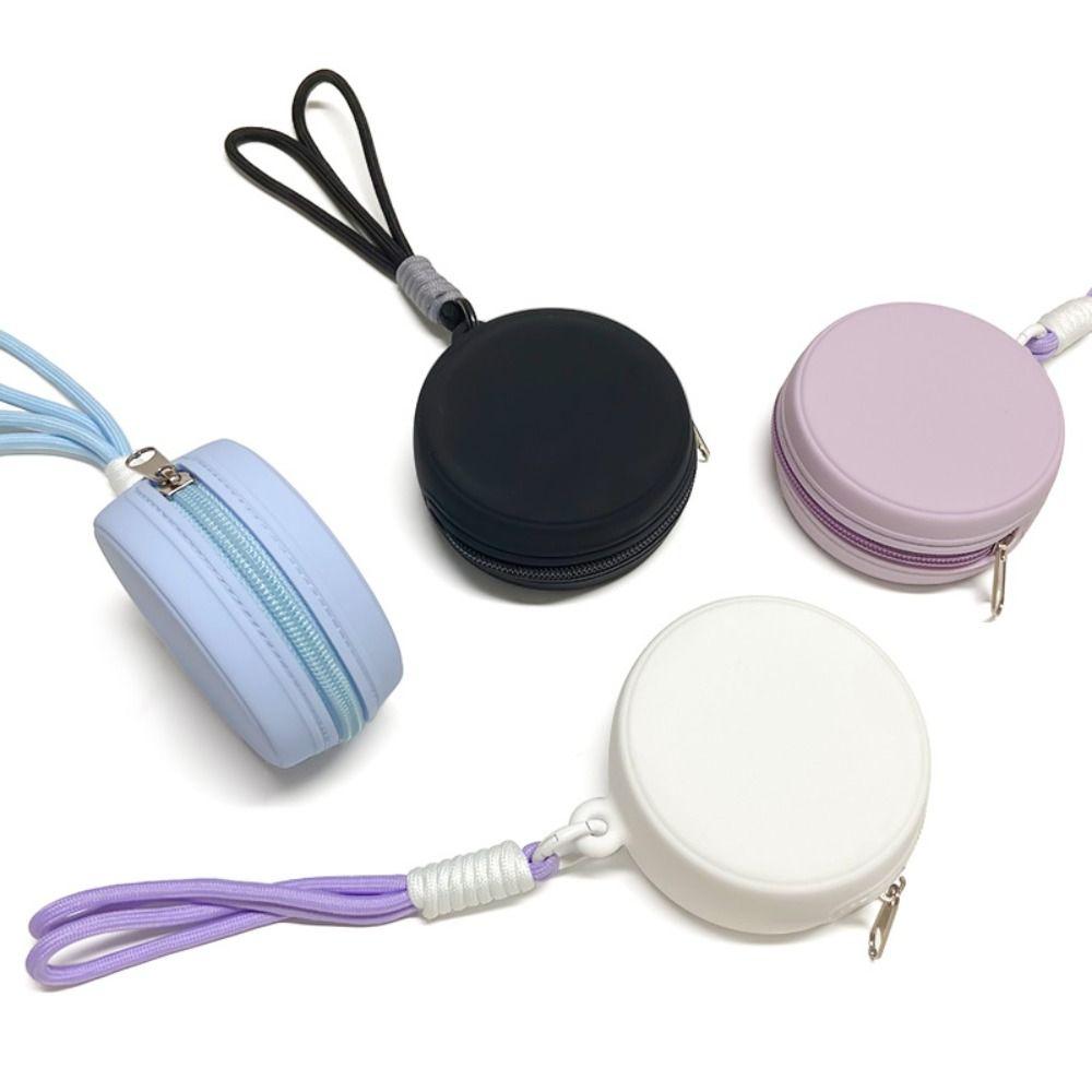 Multifunctional Silicone Earphone Bag Round Data Cable Storage Bag Waterproof Coin Purse  Man