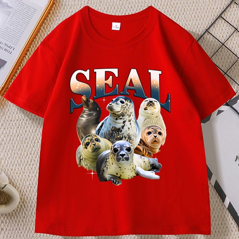 Baby Seals Vintage Graphic Tshirts Retro Sea Dog Bootleg Tshirt Seal Lovers Cute Sea Dog Tee Relaxed Washed Adult Tee
