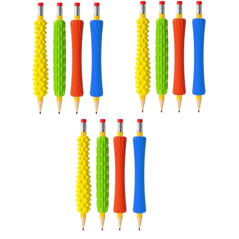 8/12Pcs Soft Silicone Pen Grip Ergonomic Pen Holder Grip Writing Aid Grip Pencil Holder Grip For Toddler Kid Writing