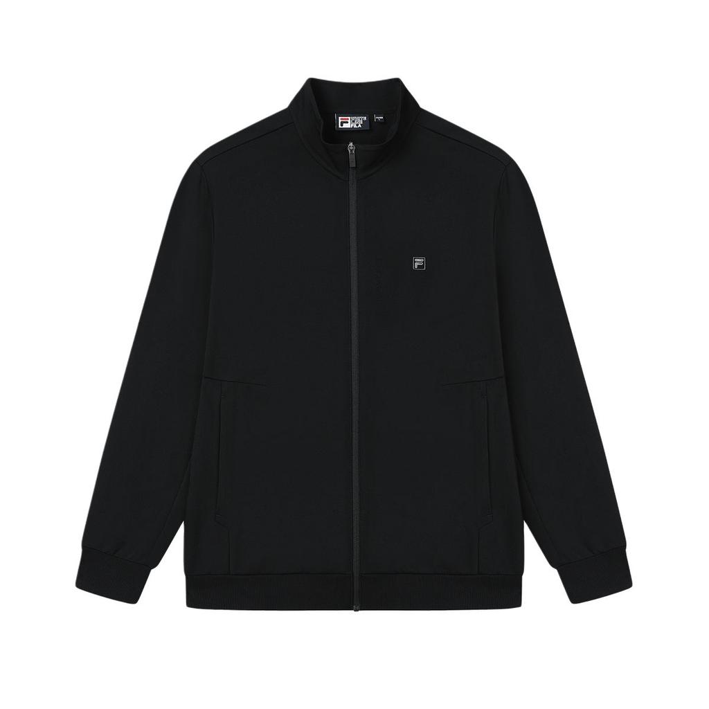 Fila White Series Fashion Casual Knit Long Sleeve Jacket Men Jackets Black F11M523501F-BK