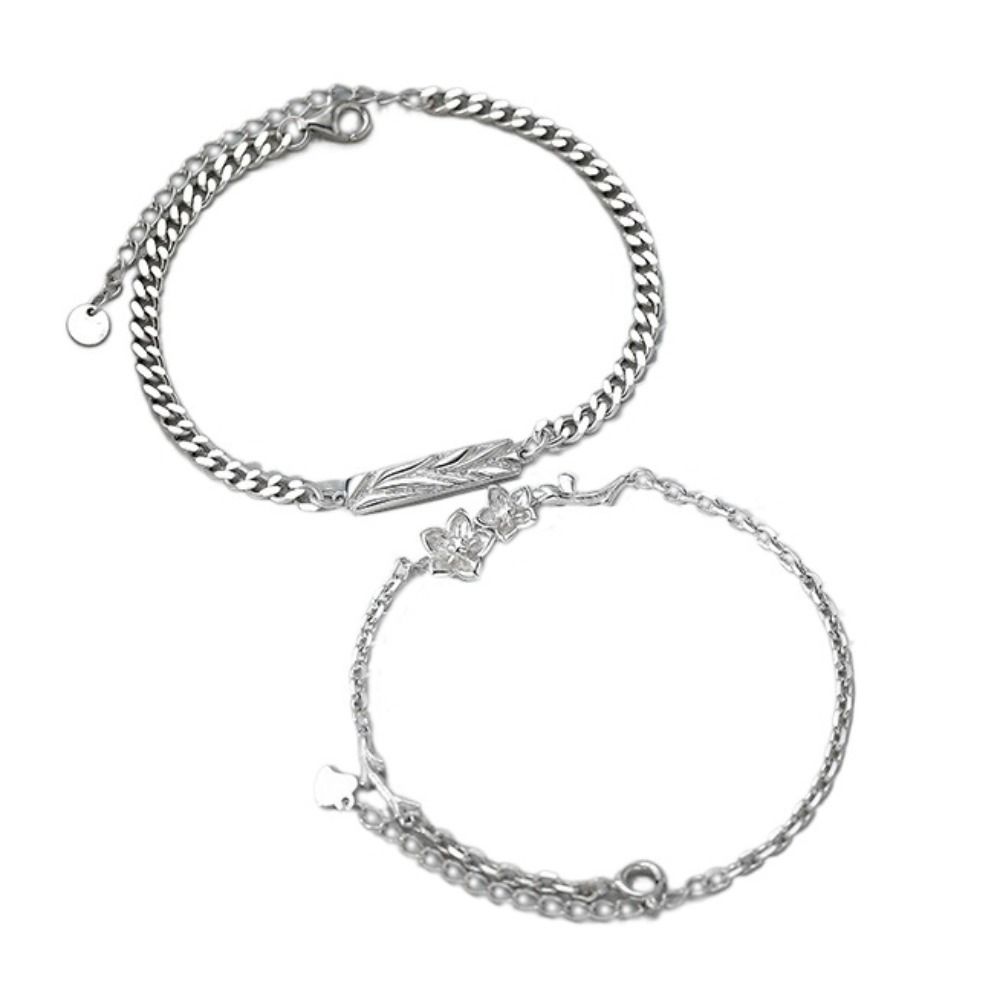 Flower Simple Thin Bracelet Valentine's Day Couple Bangle Temperament Lovers Bracelet  Female