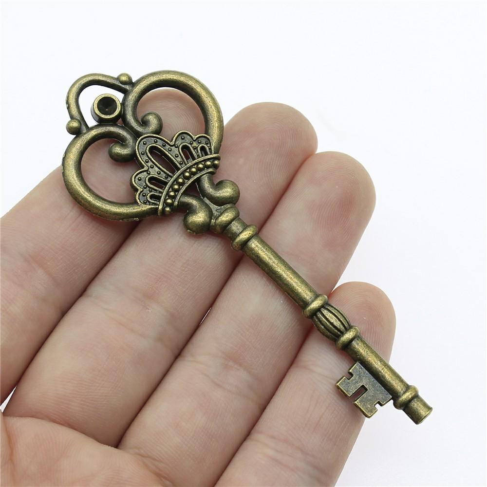 2pcs Big Key Pendant Charms Antique Bronze Color Key Charms Jewelry DIY Vintage Key Charms For Bracelet Making