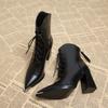 Quality Women's Ankle Boots Pointed Toe High Heels Shoes for Woman Luxury Dress Winter Boots 2026 New Pumps Mujer Chelsea Botas