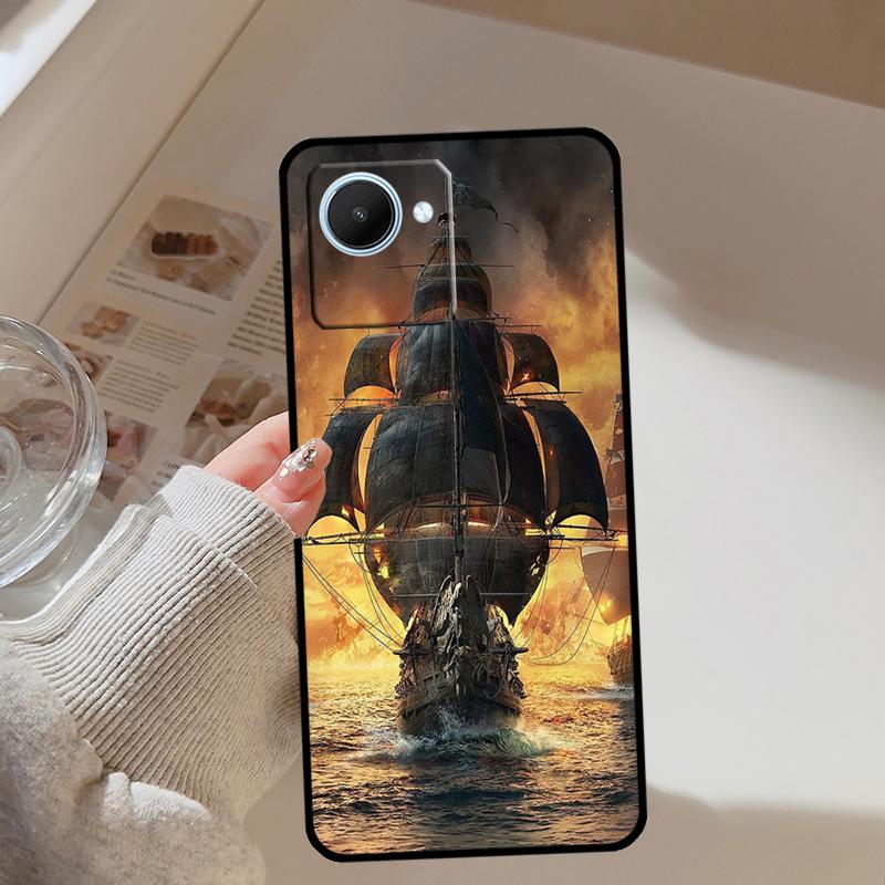 Sailing Ship Pirate Ship For Realme 14 10 11 12 13 Pro Plus GT 7 Pro 6 5 GT 6T C67 C61 C55 C53 C51 C21Y C25S C75 Case