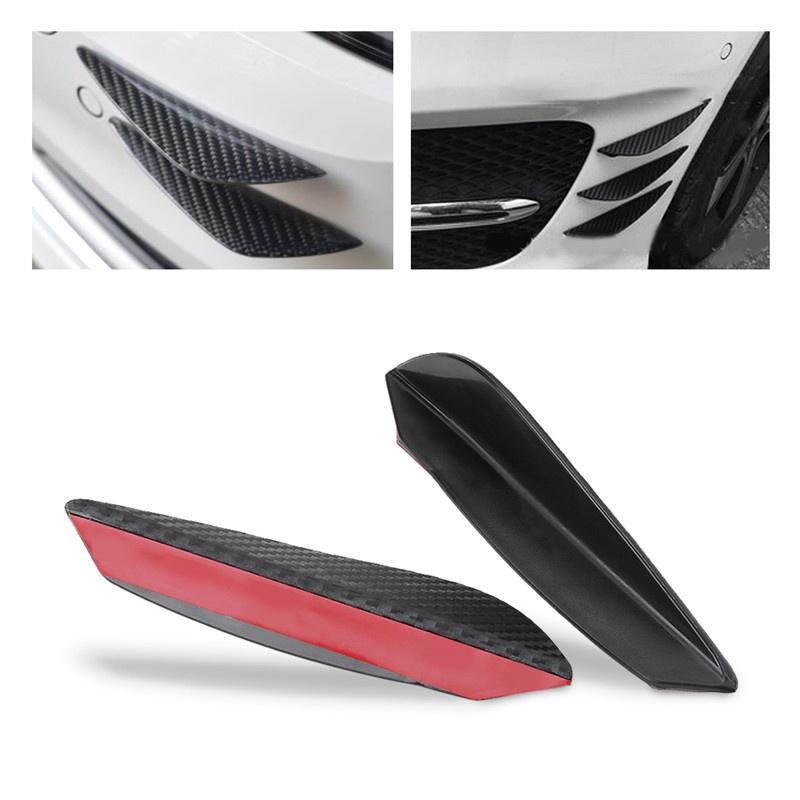 Carbon Fiber Car Front Bumper Fins Lip Spoiler Canards 4pcs Universal Front Bumper Spoiler Lip