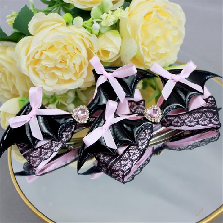 Bows Barrettes Halloween Hair Clips with Alligators Clips Halloween Cosplay Costume Bat Wing Hair Clips Hair Accessories