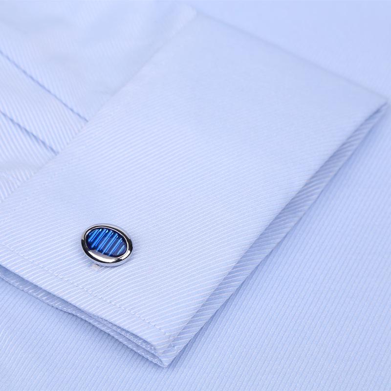 M~6XL Mens French Cuff Dress Shirt 2026 New White Long Sleeve Formal Business Buttons Shirts Regular Fit Cufflinks Wedding Shirt