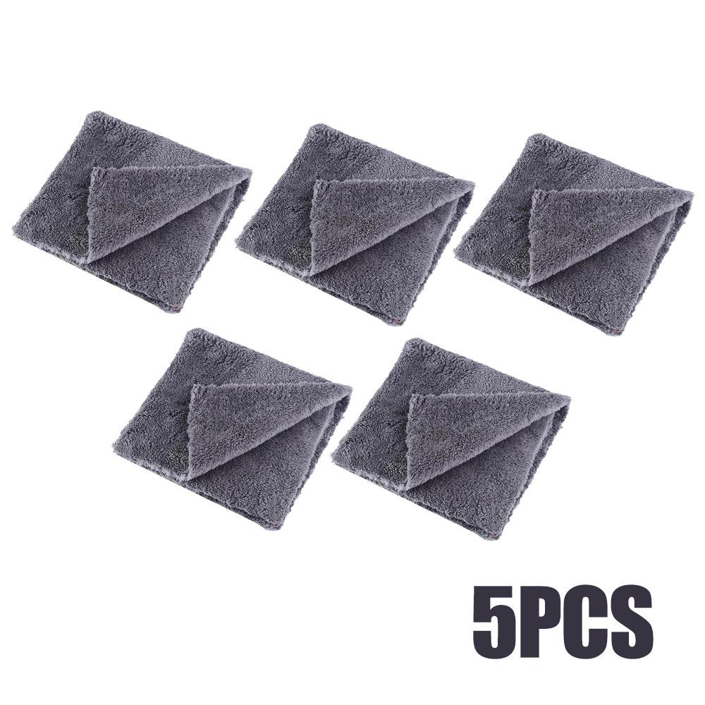 

5pcs Car Detailing Washing Towel Car Wash Microfiber Towel Cleaning Drying Car Polishing Cloth Soft Edgeless Car Accessories