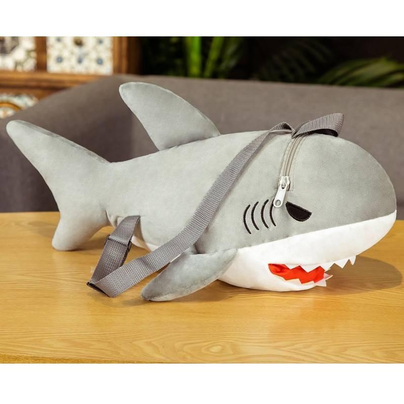 Shark Tiger Head Shoulder Bag  Cute Plush Backpack For Kids Soft Toy Animal