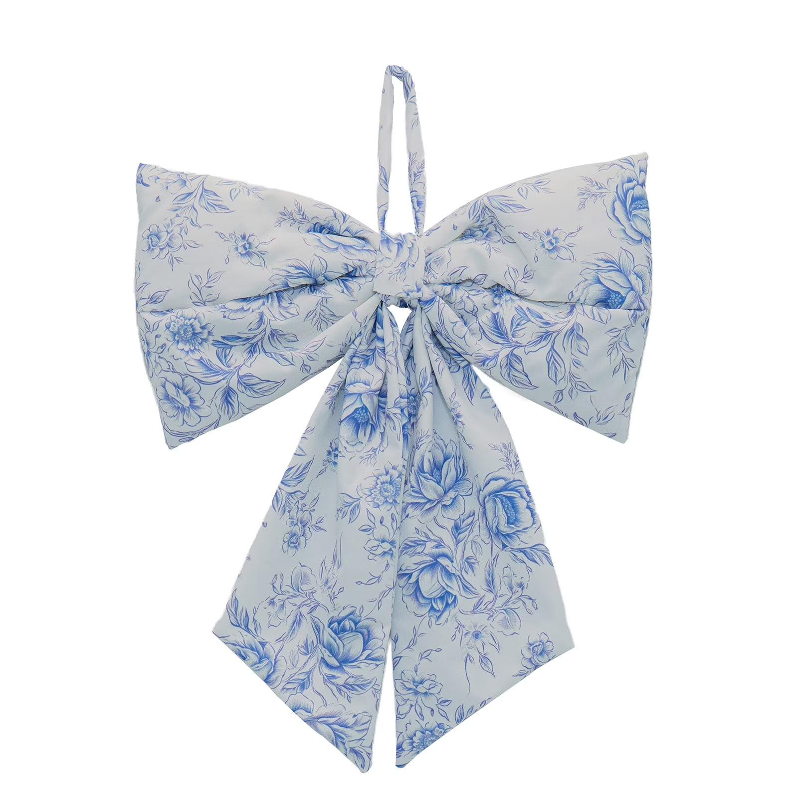

Floral Decorative Bow, Blue , 14×11 In,blue Bow Ornaments,indoor Wedding Party Decorations,fabric Bow Wall Decor ONE SIZE
