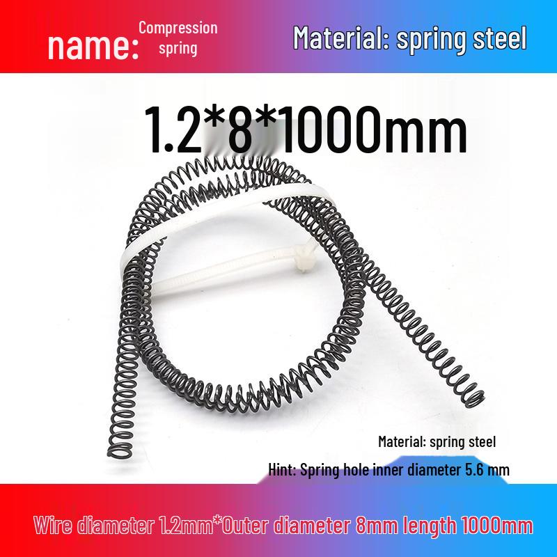 Spring Wire: 1m Long, Soft Pressure, Manganese Steel, 0.3-4.5mm Diameter, Yellow Compression Return.