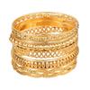 Bohemian-Style 12-Piece Multi-Layer Alloy Bracelet Set for Women