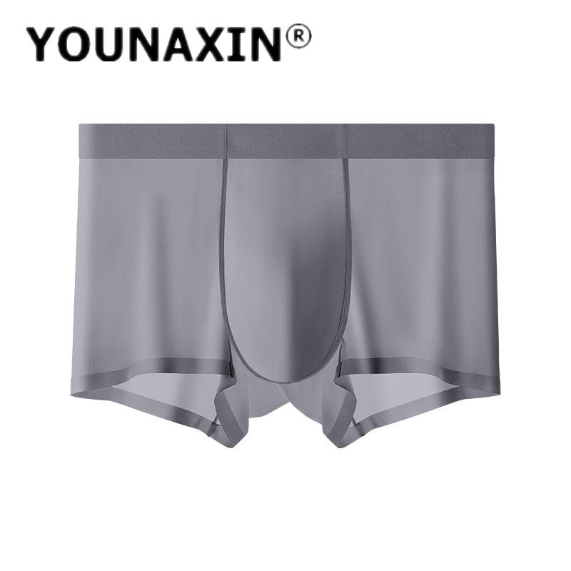 Herren Sexy Unterwäsche Große Größe Eis Seide Atmungsaktiv Boy Boxer Briefs Shorts Homme Groß Unterhosen L XL 2XL 3XL 4XL 5XL