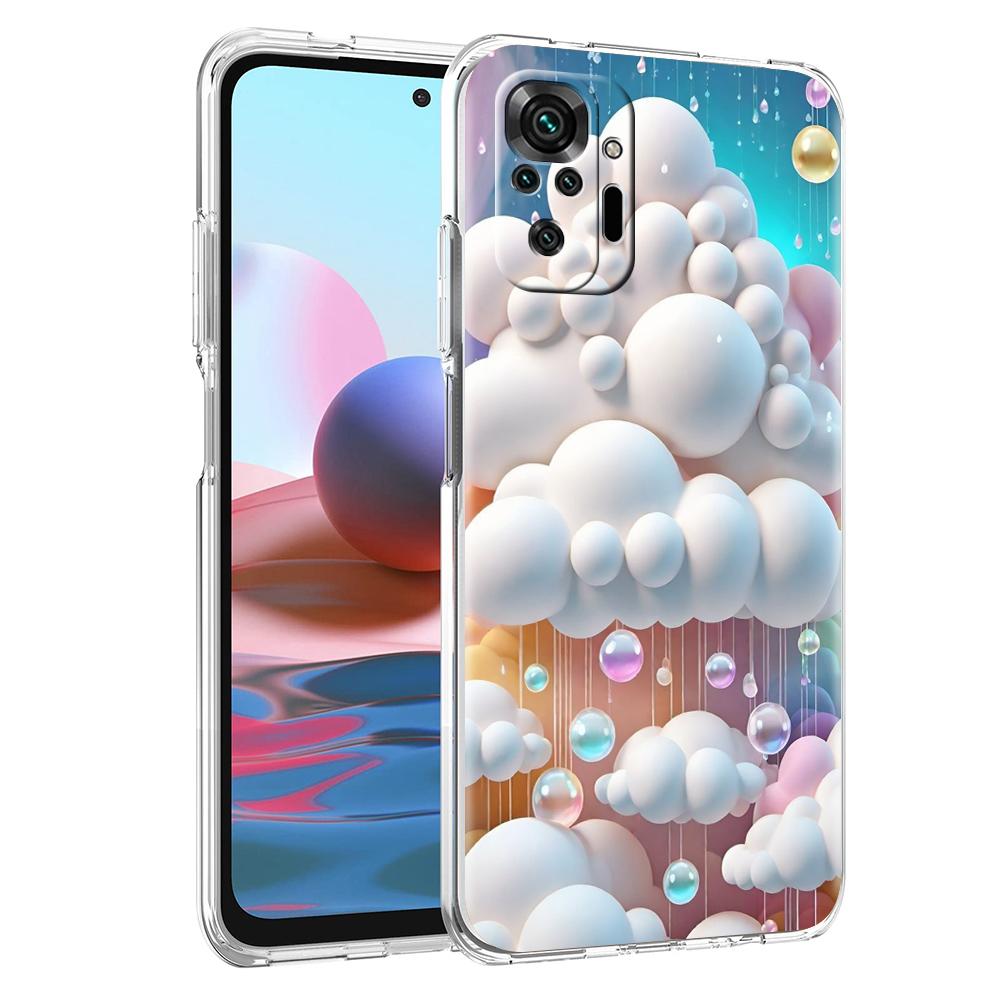 Transparent Phone Case for Redmi 13C 12C 10C Note 13 12 11 11T K40 Gaming Plus Pro 4G 5G Soft TPU Cover Shell Cute Cloud Capas