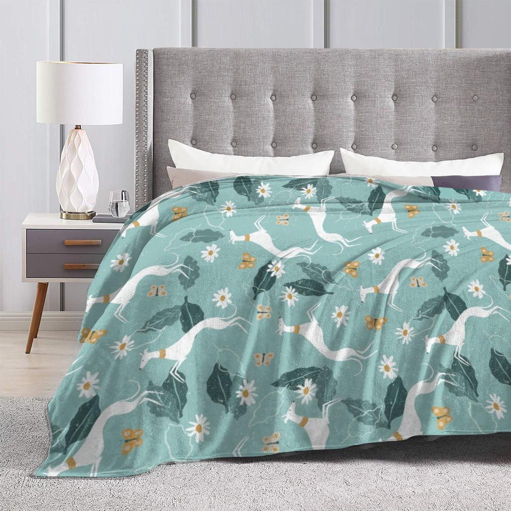 Greyhound Flannel Blankets Whippet Lurcher Dog Galgo Funny Throw Blanket for Home Hotel Sofa 200x150cm Bedspread,