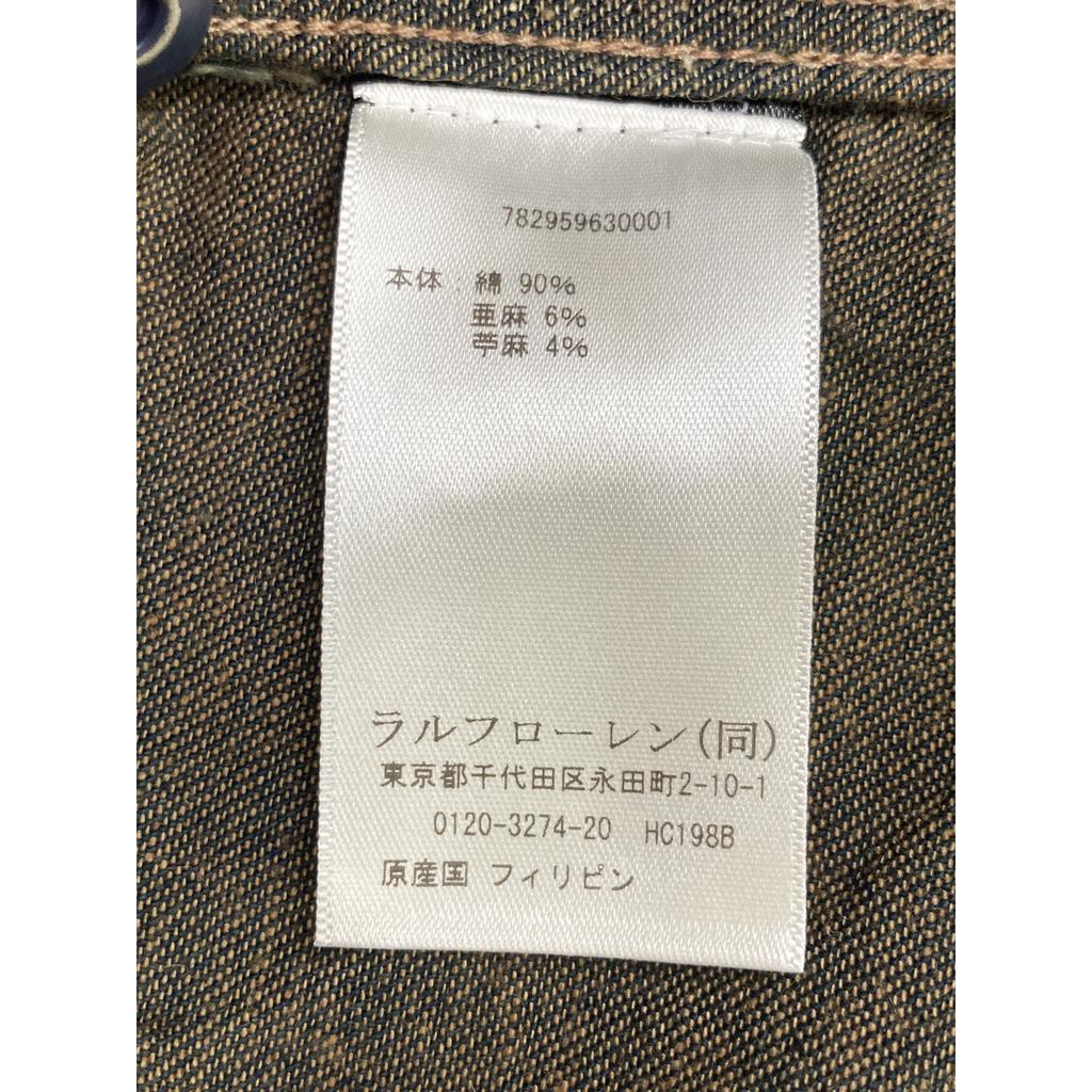 RRL 25Edelstahl 782959630001 Metallknopf Indigo Denim Arbeitshemd Oberteile XS IndigoUsed