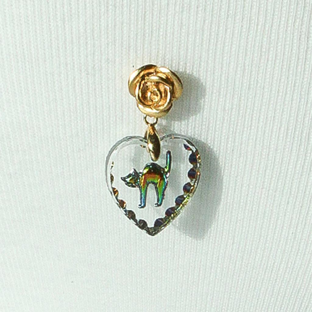 Lovuee Rose Cat Crystal Earrings