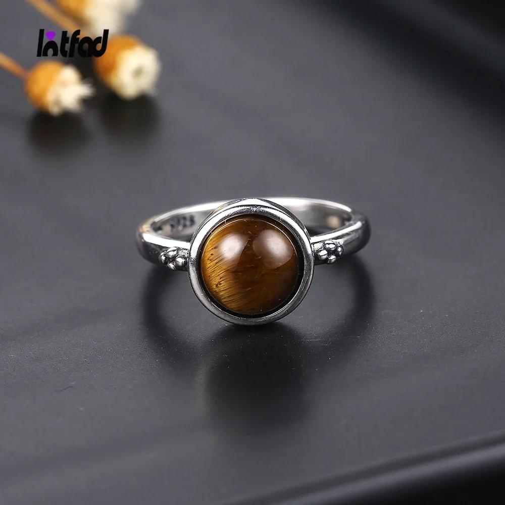 Anello in Occhio di Tigre Naturale Gioielli per Donna Argento Sterling 925 Elegante Anniversario Fidanzamento Matrimonio Regali Ametista