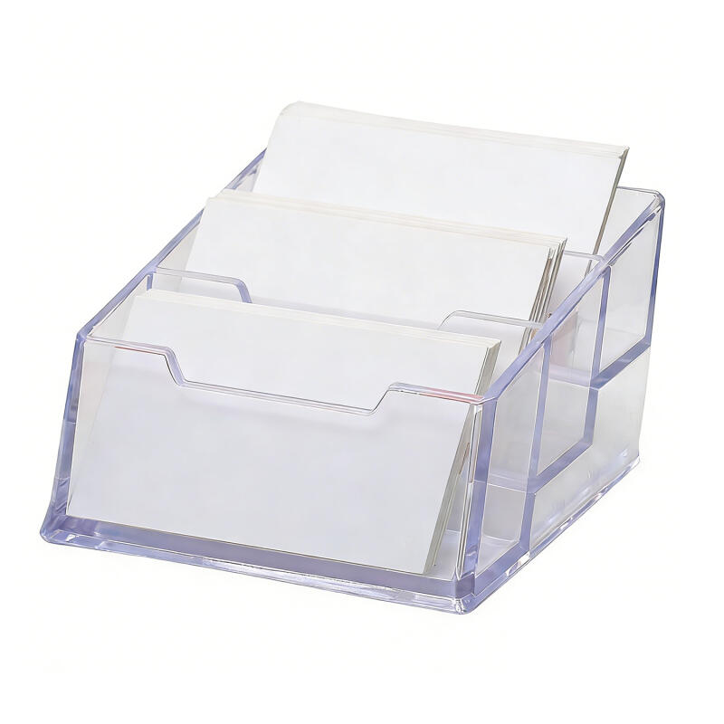 1/2/3PCS Clear Acrylic Display Stand Transparents Desktop Organizer with Storage Shelf for Office Business Cards