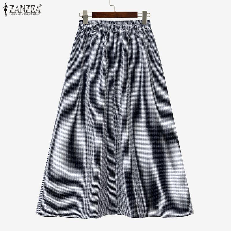 ZANZEA Γυναικείες Καθημερινές Δαντελωτές Κροσέ Πατςγουόρκ Φαρδιές Πλαϊνές Πλακέ Φούστες