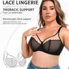 Europeiska och amerikanska sexiga ultratunna spetsunderkläder plus size push-up-bh
