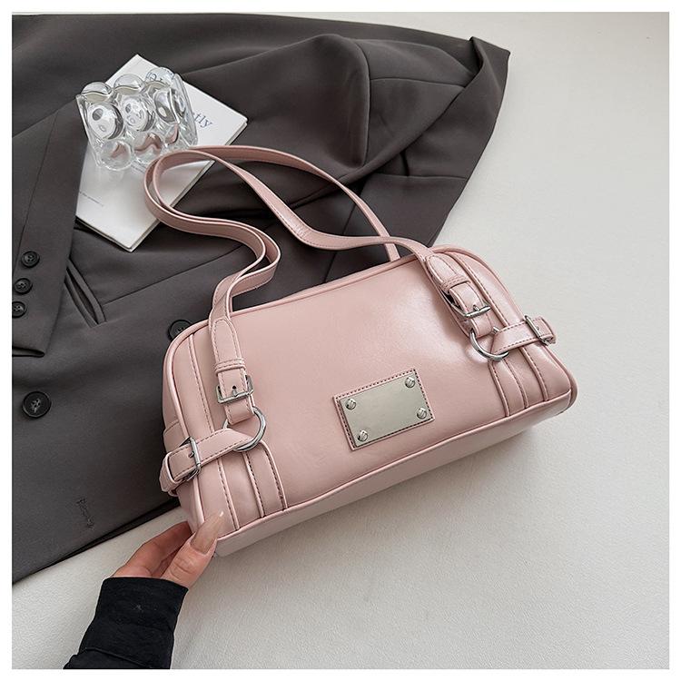 Korean Niche Spice Girl Underarm Bag Women's 2025 New Simple Texture Bowling Bag Single Shoulder Tote Bag Tide