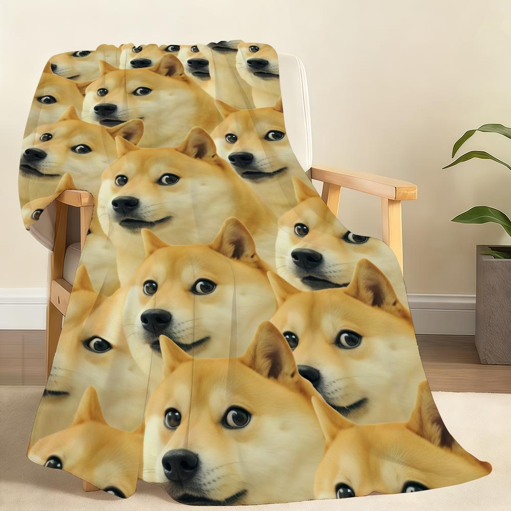 Funny C CheemS D Doge E Blanket Soft Throw Blanket for Home Bedroom Bed Sofa Picnic Travel Office Rest Cover Blanket Gift