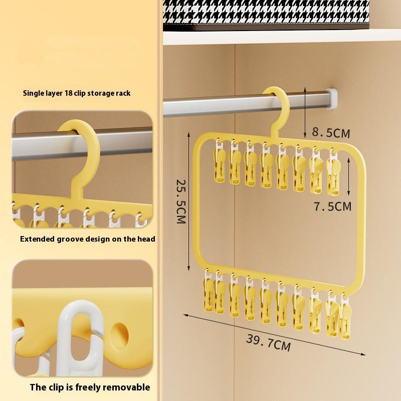 

Multi-Clip Sock Drying Hanger Multi-Functional Detachable Dryer Rack Space Saving For Drying Underwear Towel Socks Baby Clothes