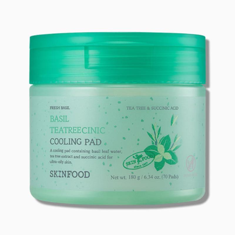 [Skinfood] Basil Tea Tree Clinic Cooling Pad (70ea)