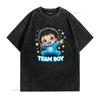 Team Boy Baby Gender Reveal Party Announcement T Shirt vintage Washed Stylish graphic Soft designer clothes Casual Comfortable