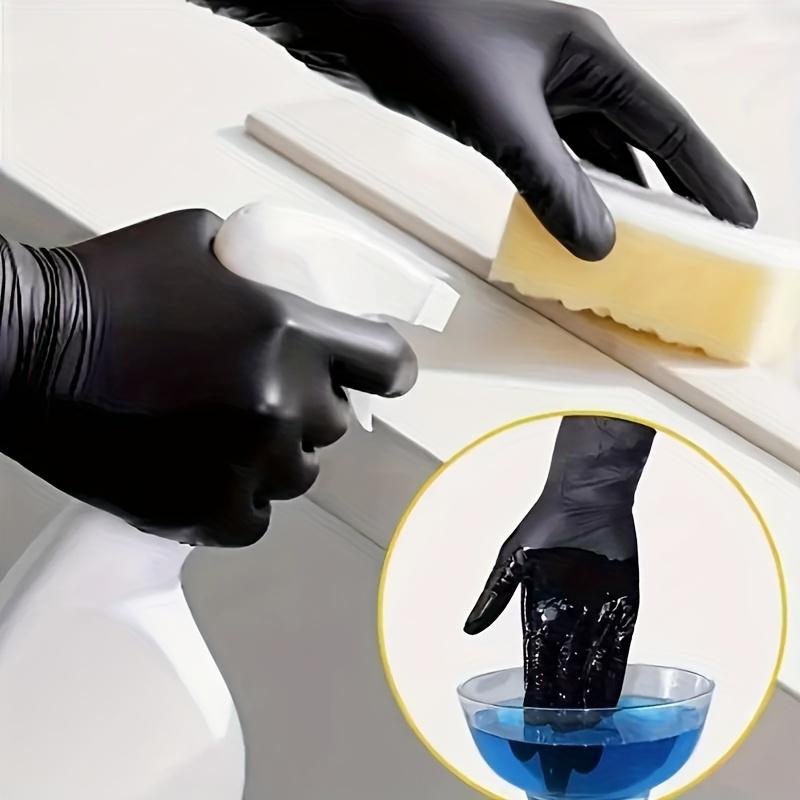 20/40/99pcs Black Nitrile Disposable Gloves, Heavy-Duty Household Gloves for Cleaning, Multi-Purpose Single-Use Protective Gloves