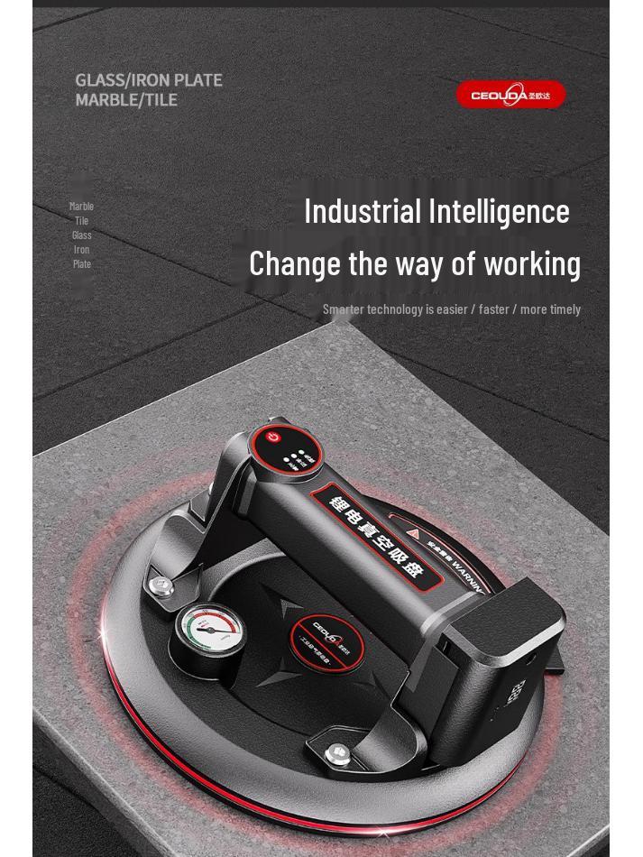Heavy-Duty Lithium Vacuum Suction Device for Tile, Floor, and Glass